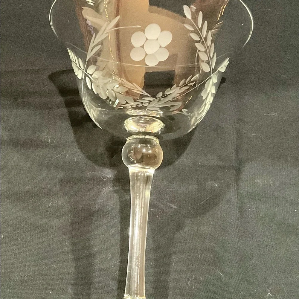 Colony Glass Vintage Etched “Danube” Champagne glass 6 inch